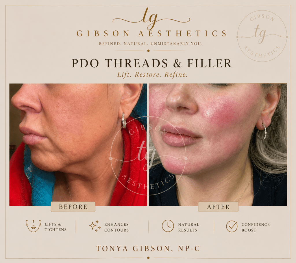 PDO threads and filler before and after - lifts and tightens