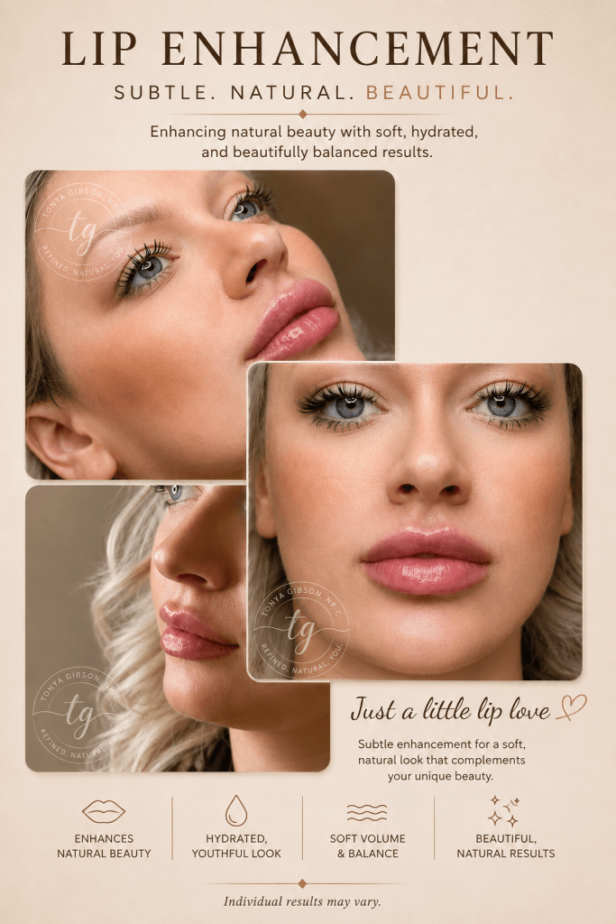 Lip enhancement before and after - natural looking lip filler results